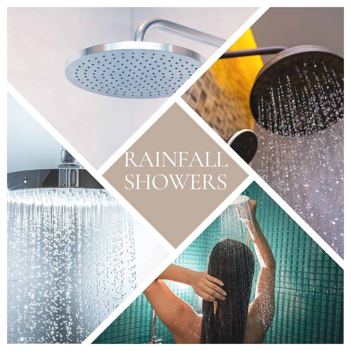 Collage of Rainfall showerheads