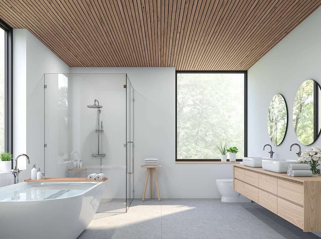 Stylish and functional bathroom with shower