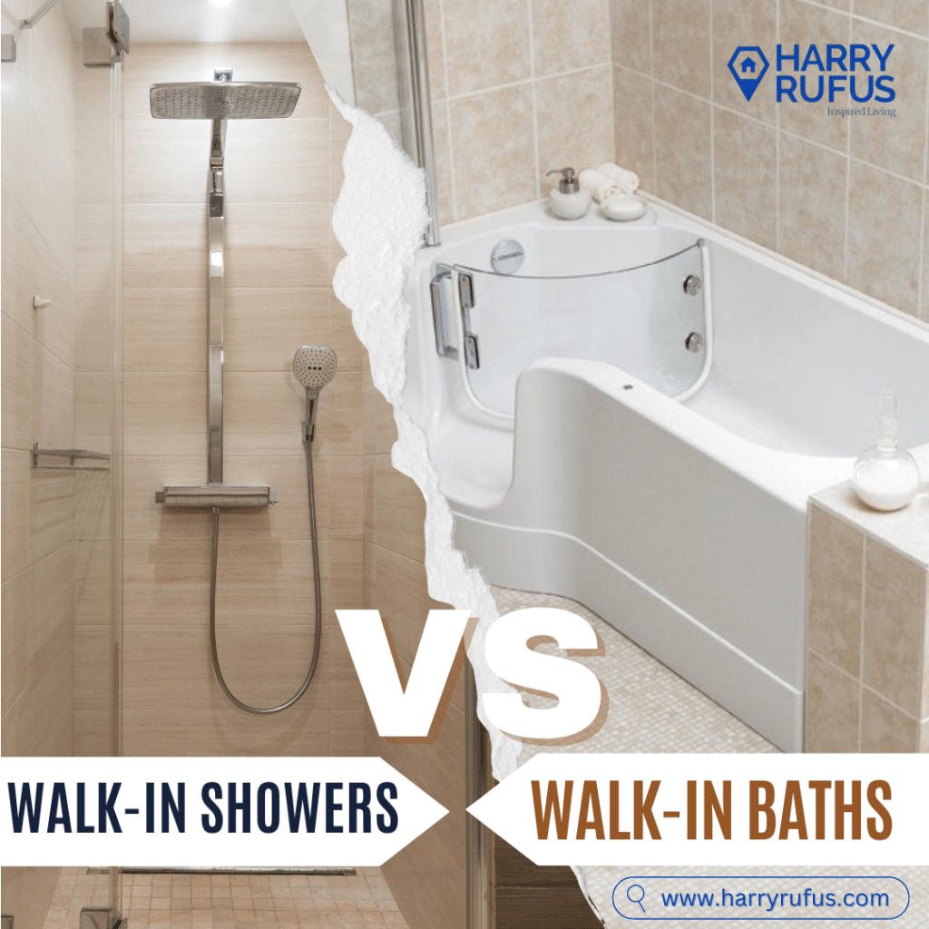 a photo of walk in shower VS walk in bath